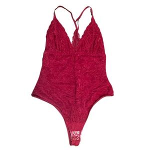 Deep V Lace Strappy Racerback Bodysuit